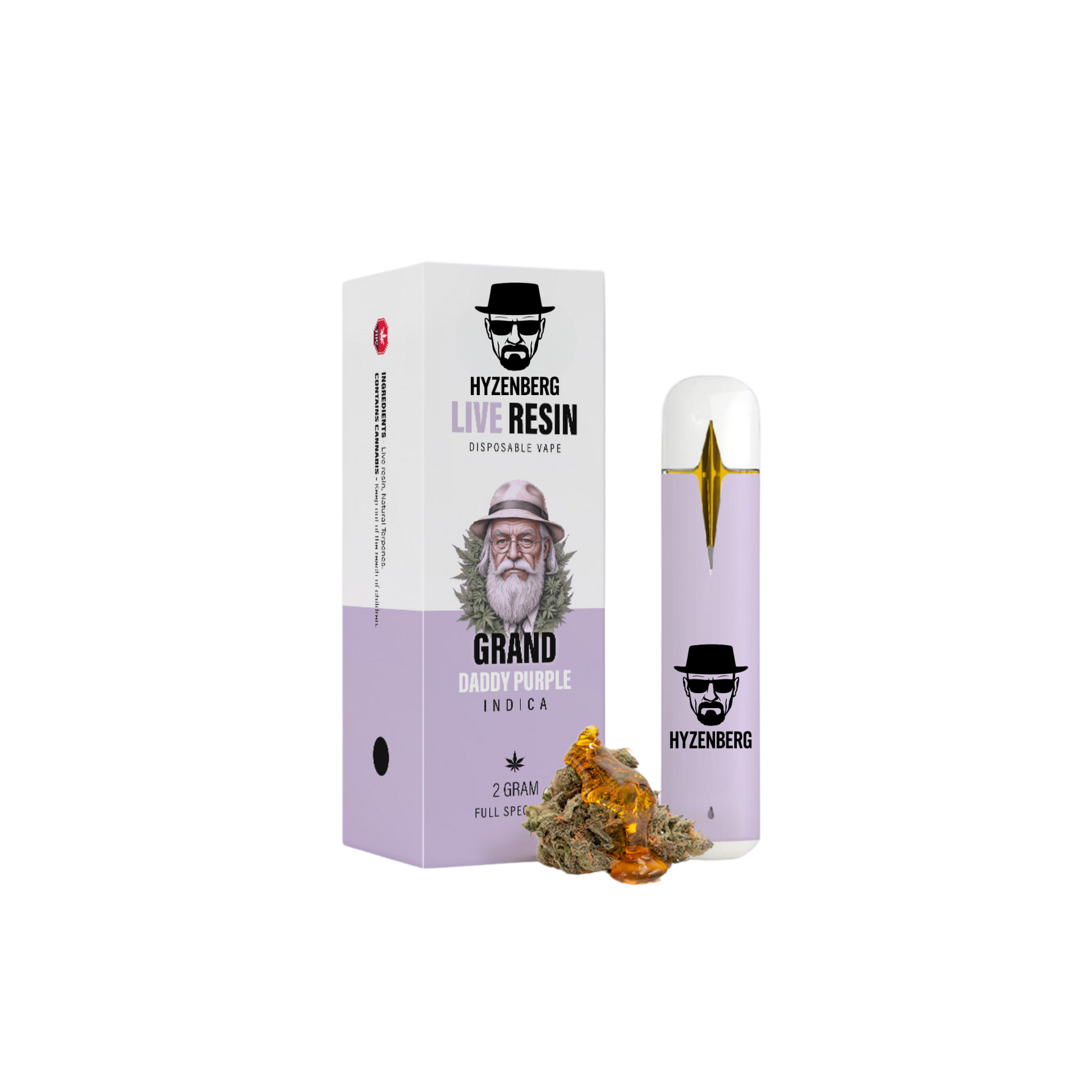 Grand Daddy Purple THC Live Resin Disposable Vape (2gr) Indica
